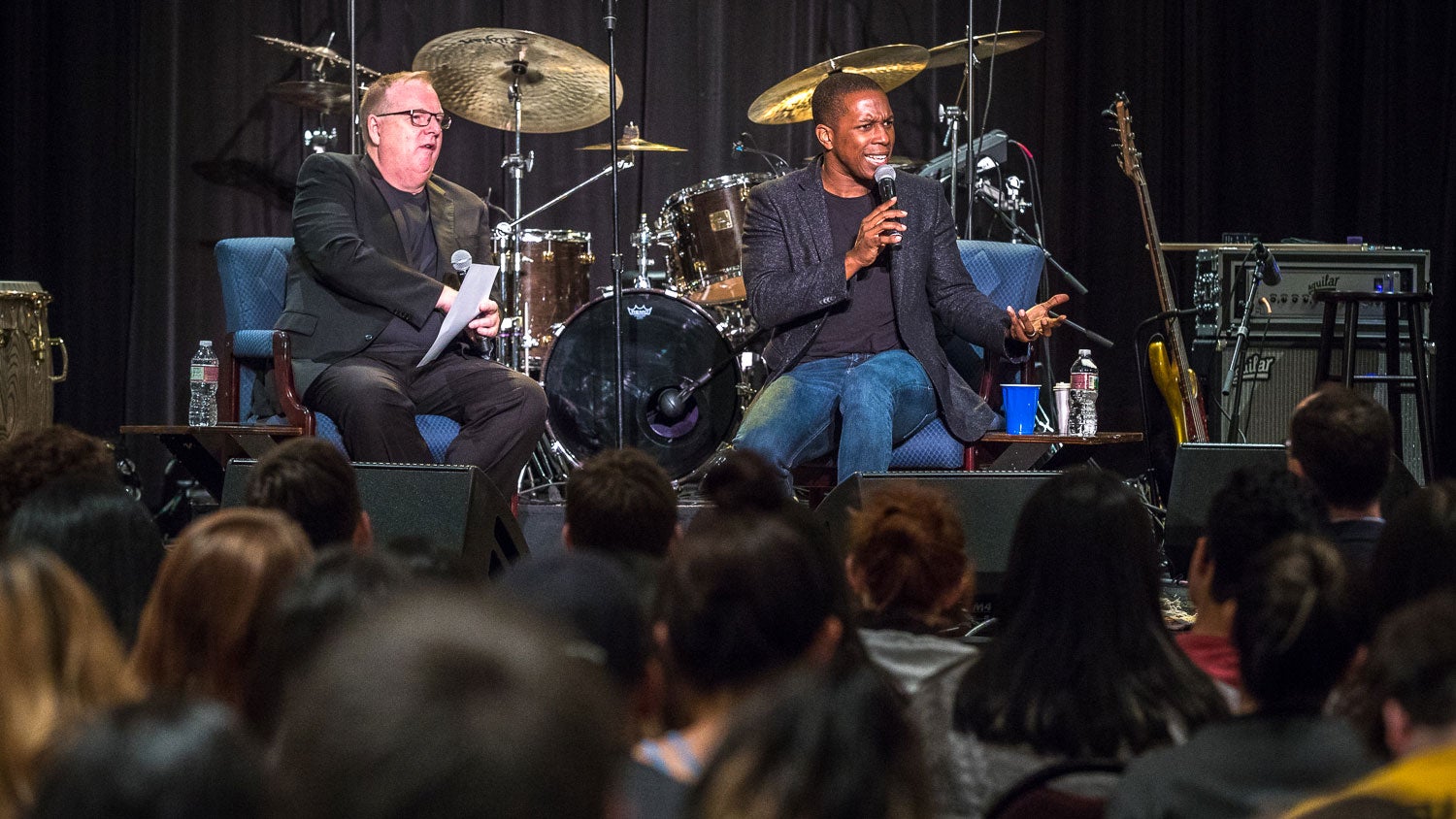 Leslie Odom Jr. speaks to students at ASU West