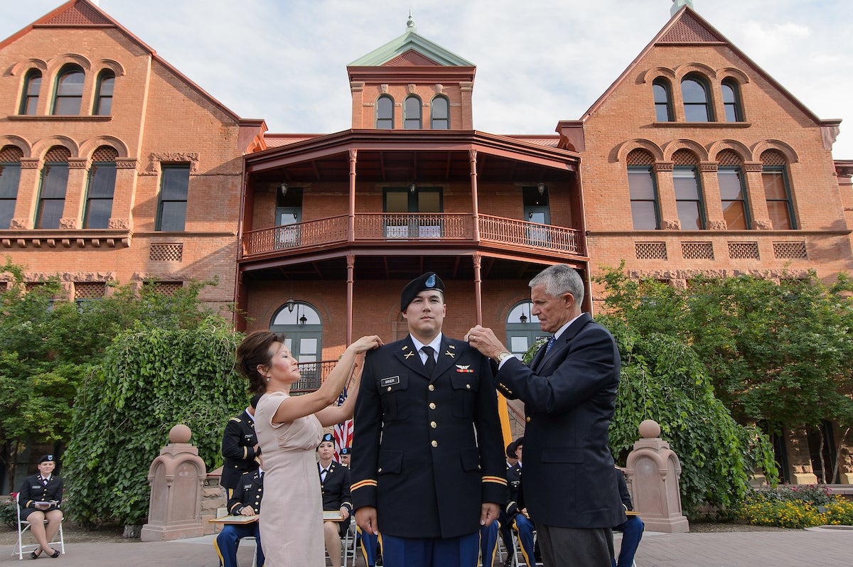 Spring 2013 Army Pinning Ceremony on Old Main Lawn