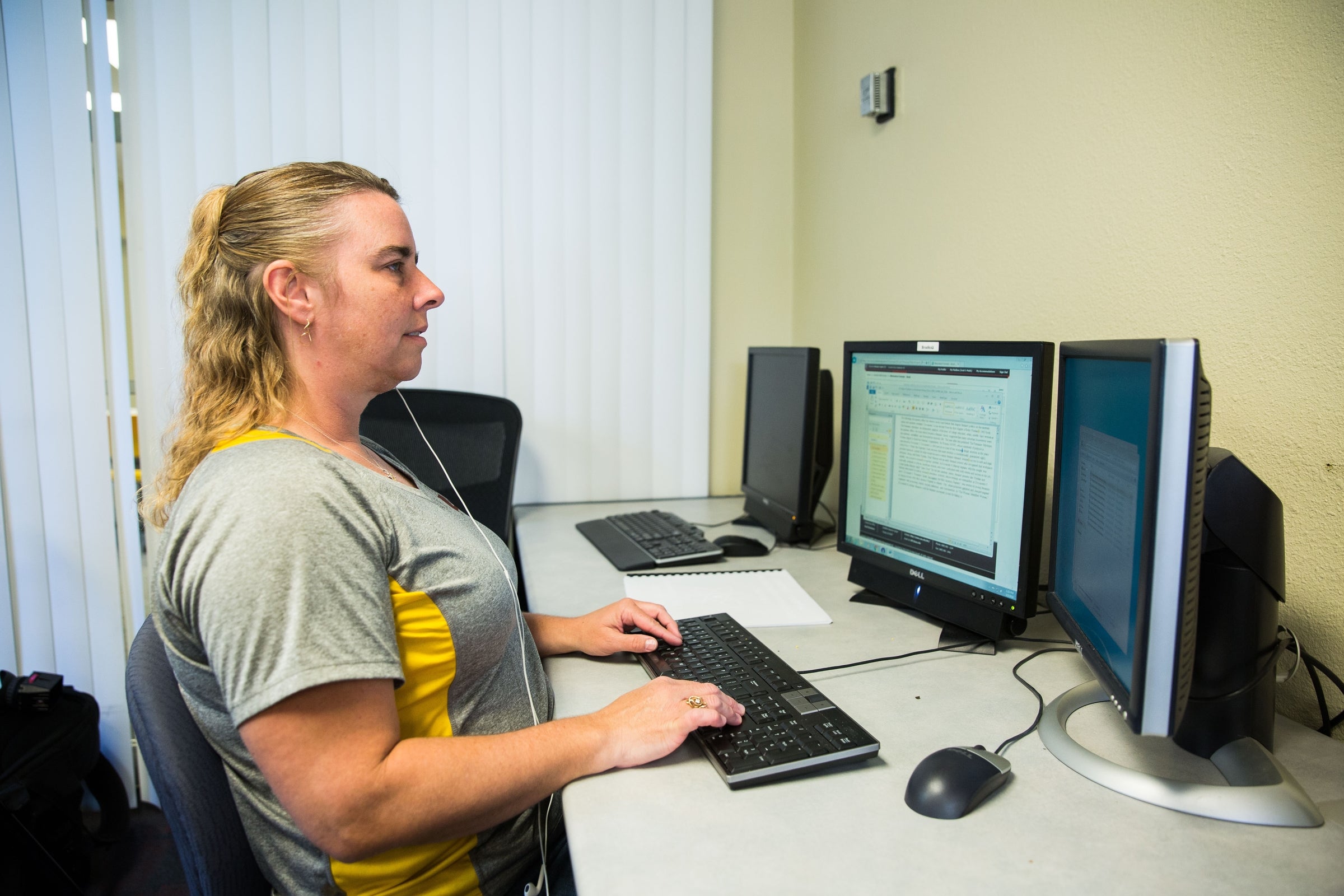 Melody Taylor, a linguistics major and proofreader in the lab