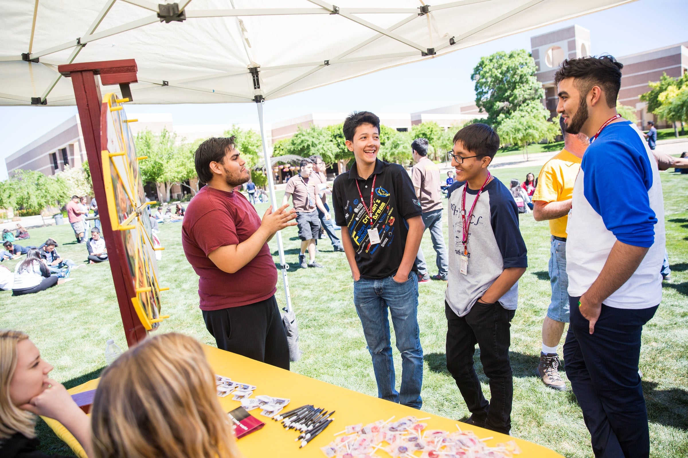 high school students at ASU tent