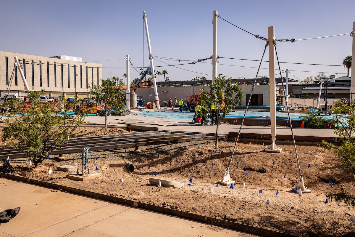 ASU at Mesa City Center building under construction. 