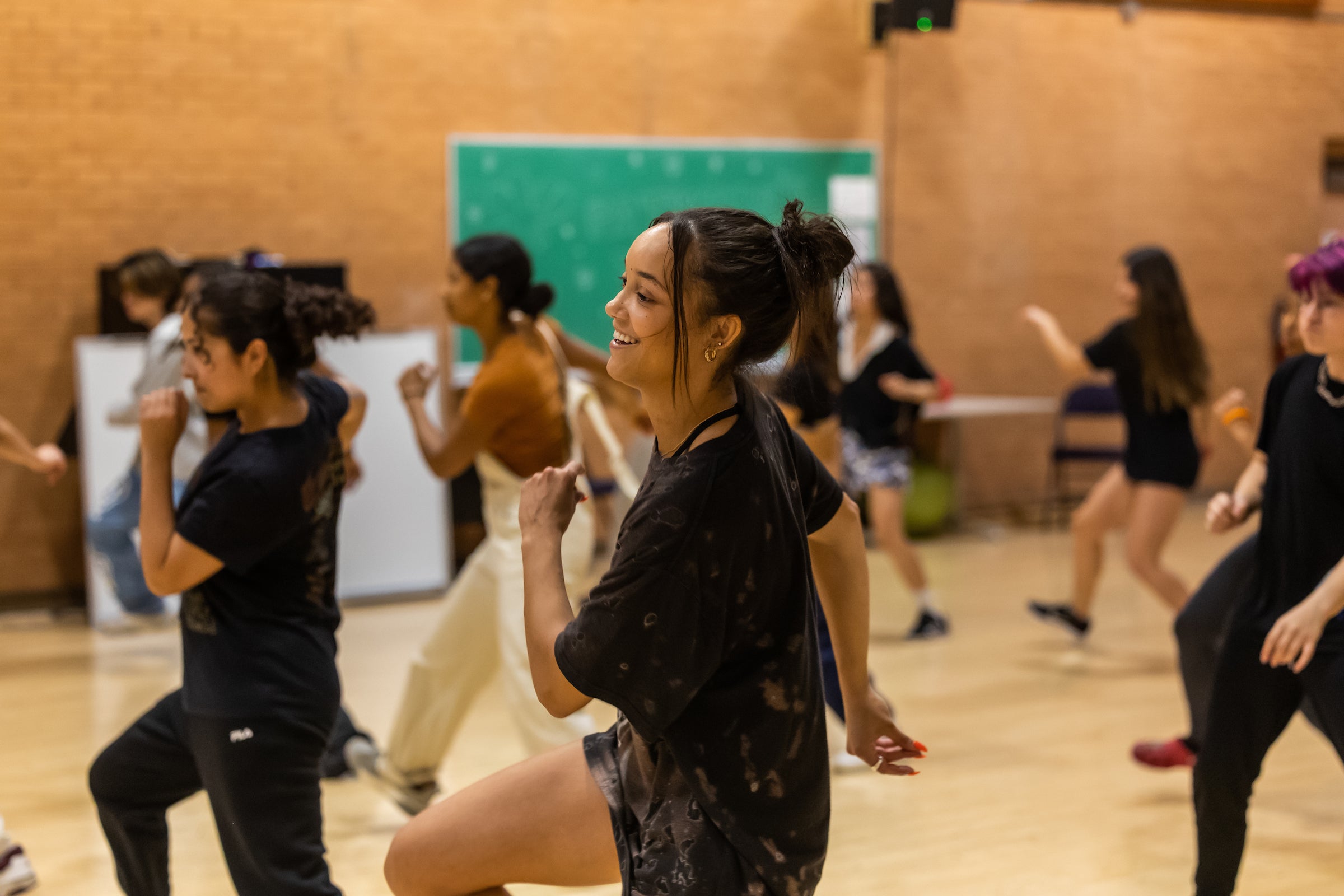 Students dancing in hip hop class