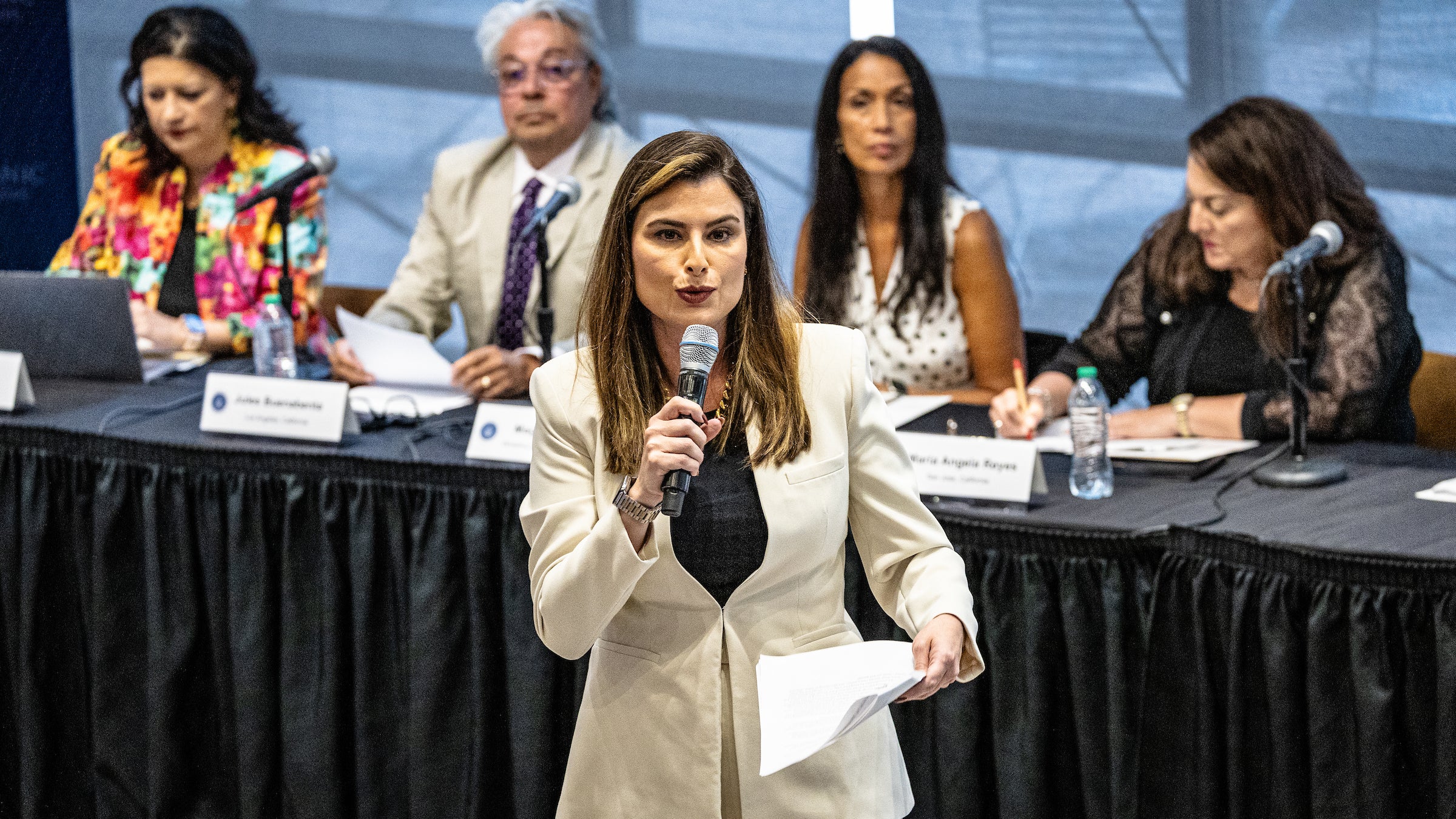 Women speaking at advisory meeting