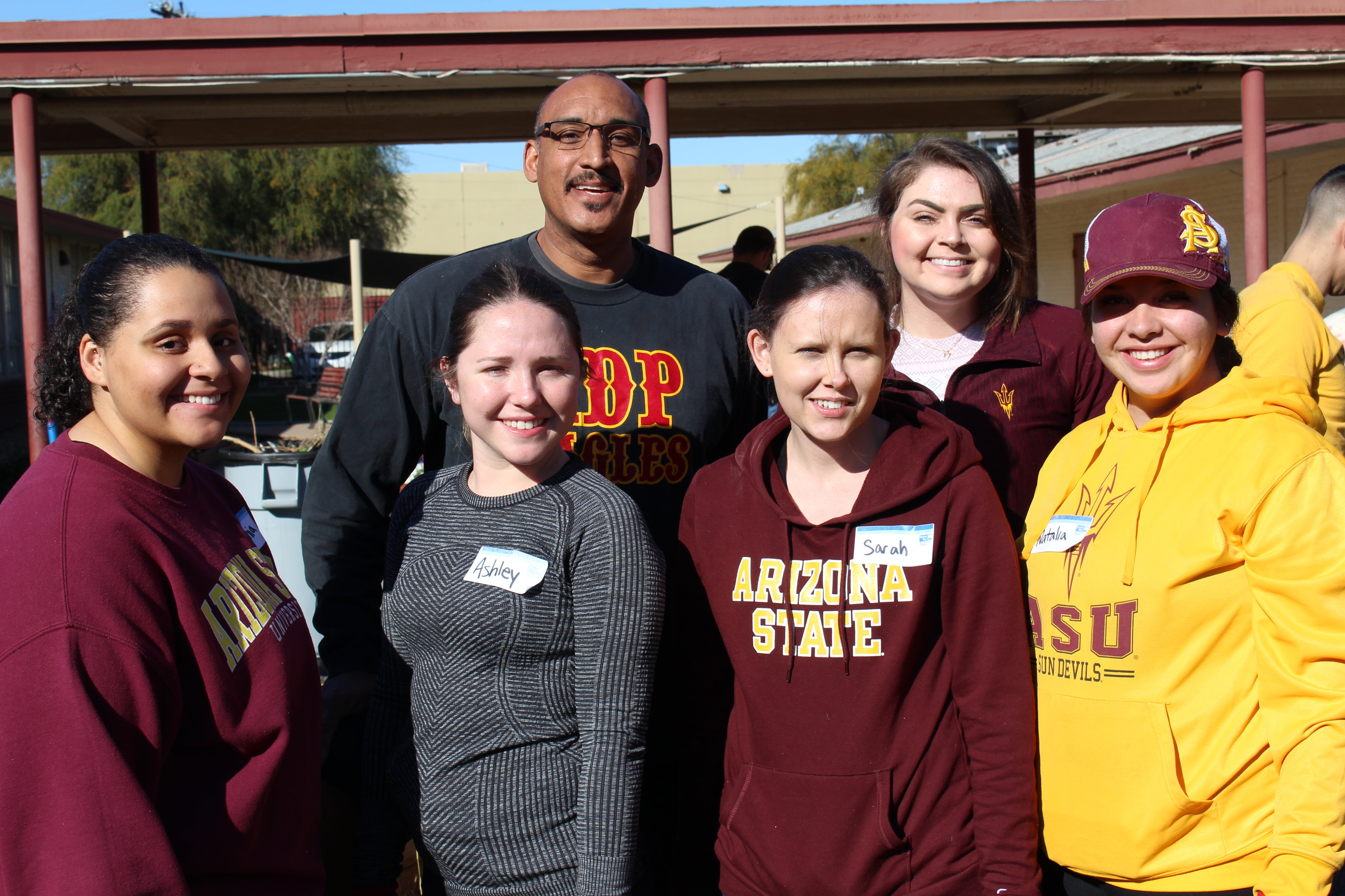 ASU students with Frank Lomeli, Academia del Pueblo principal