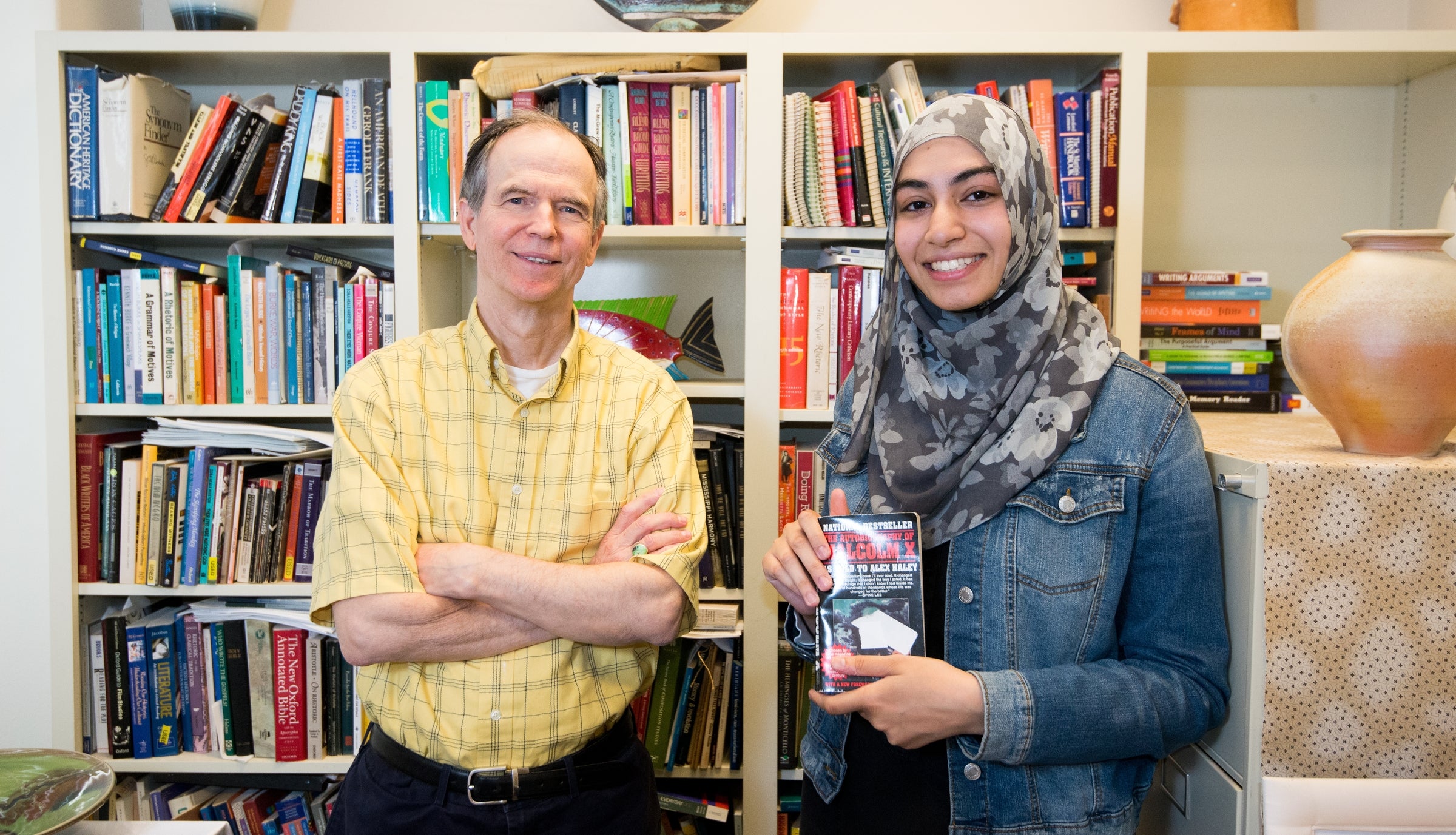 ASU English professor Keith Miller and pre-dental student Sarah Syed