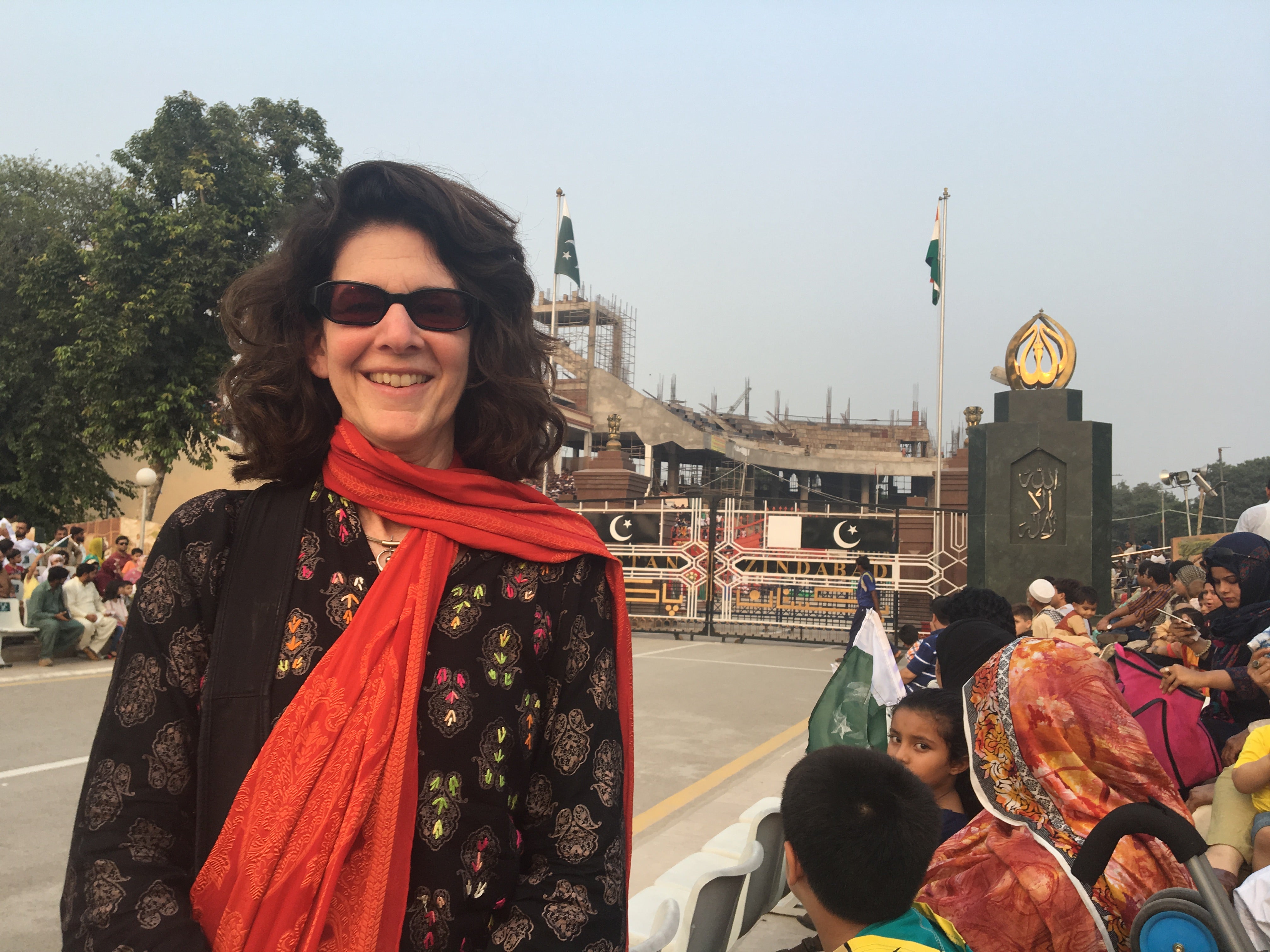 woman in Pakistan wearing red scarf