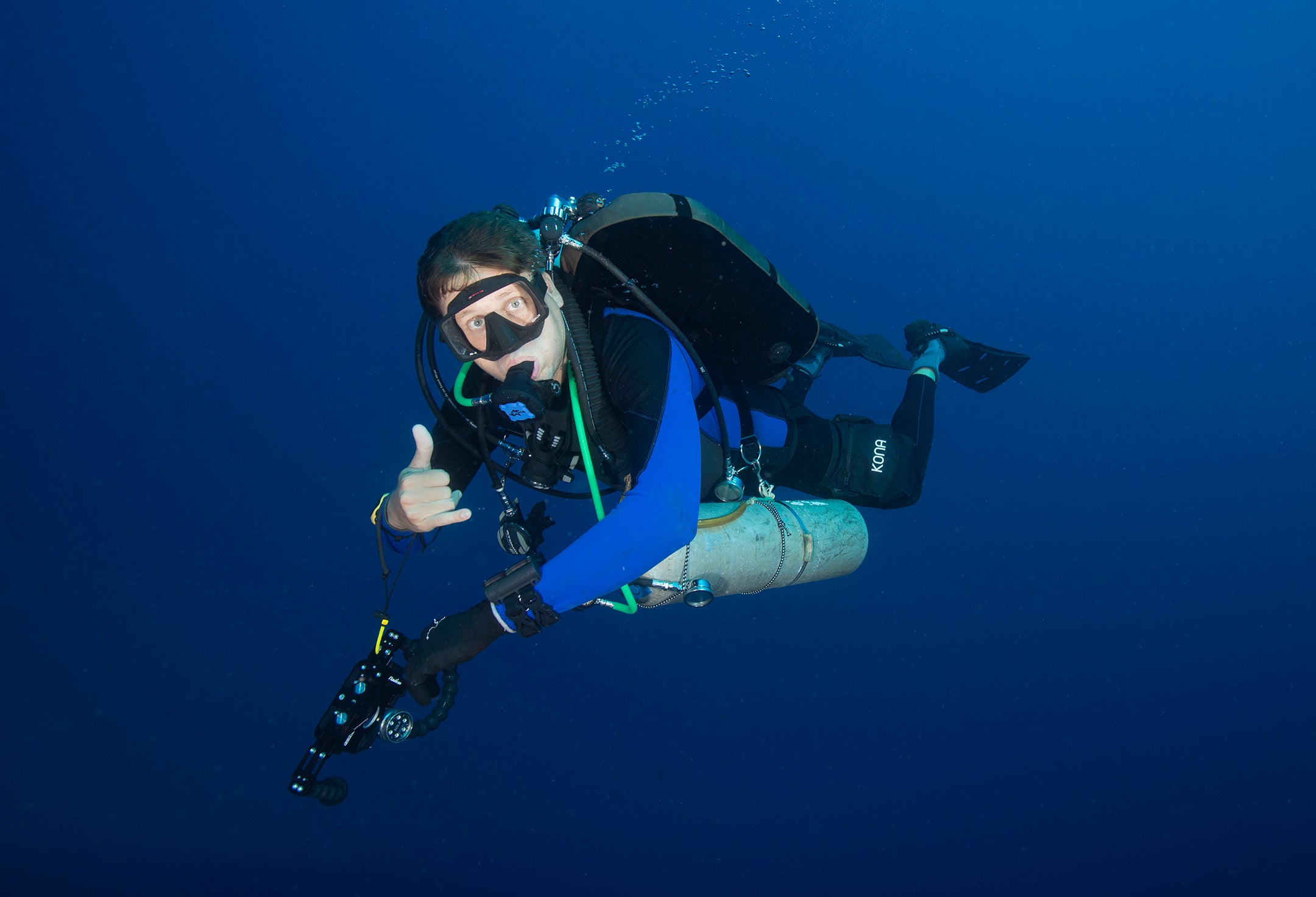 Greg Asner at Bikini Atoll. Photo by Rick Miskiv