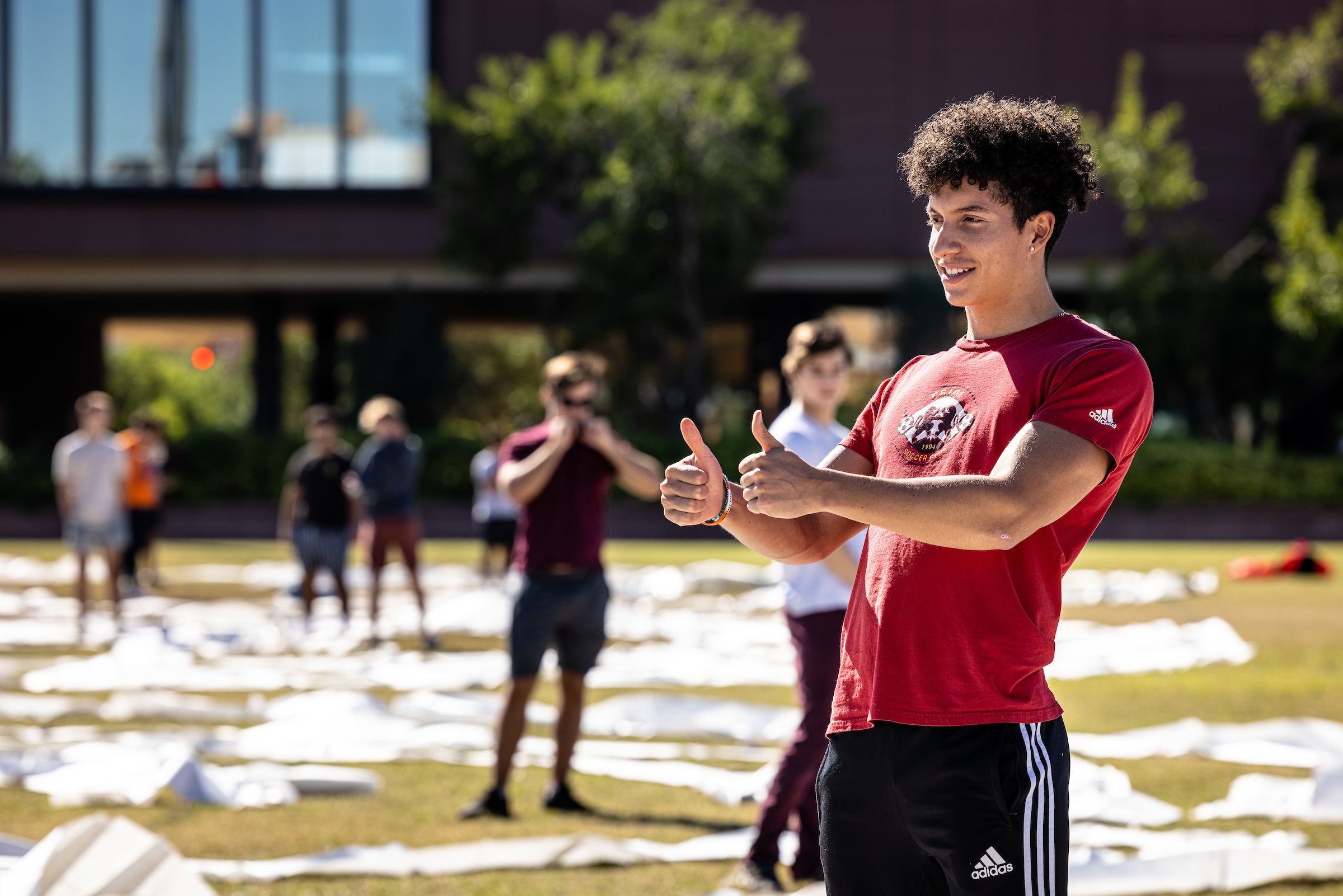 ASU architecture student giving the thumbs up sign.