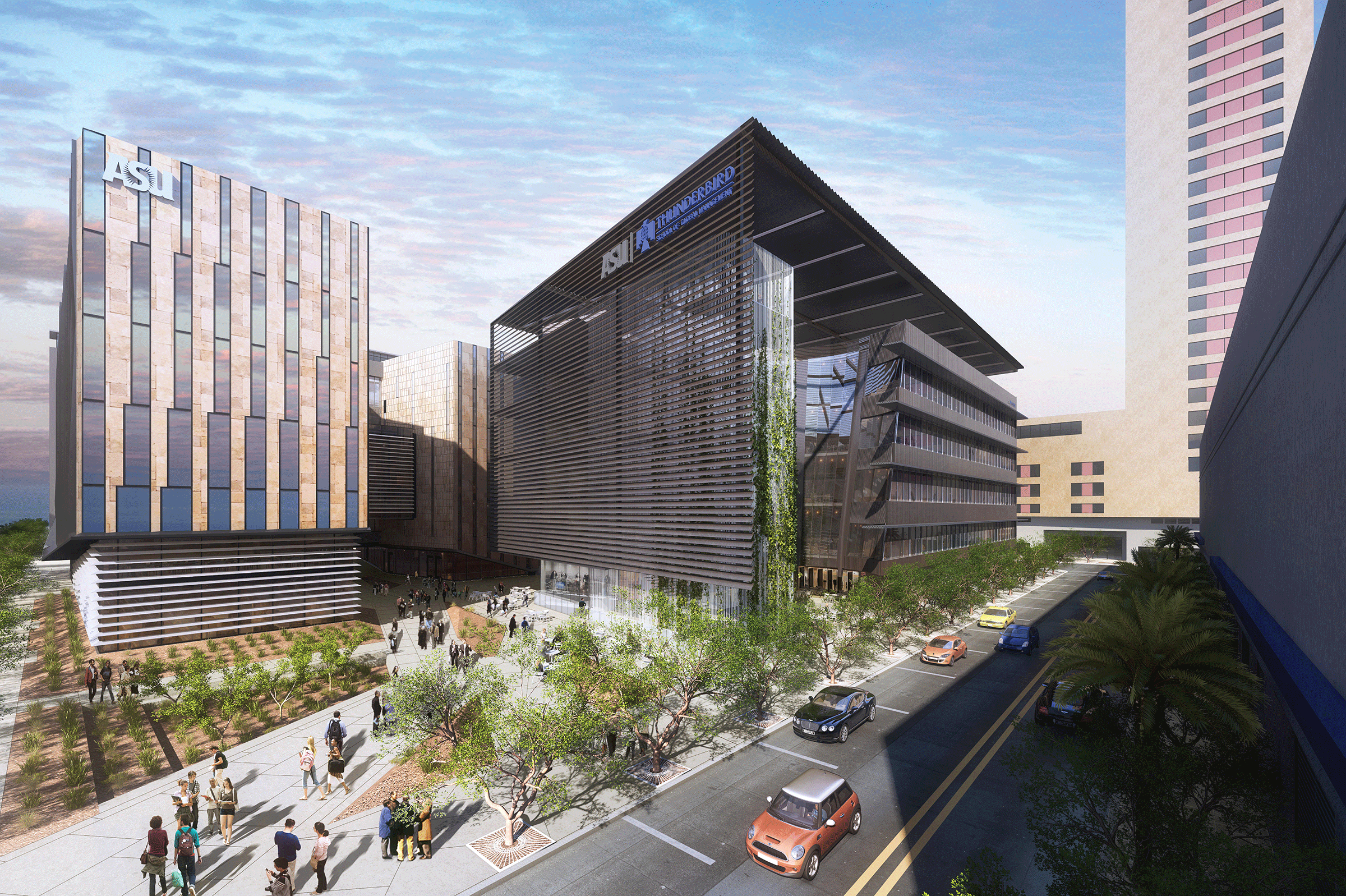 Artist rendering of new Thunderbird building downtown