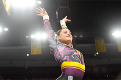 woman performing gymnastics routine