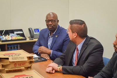 Larry Ross at a Males in Higher Education meeting