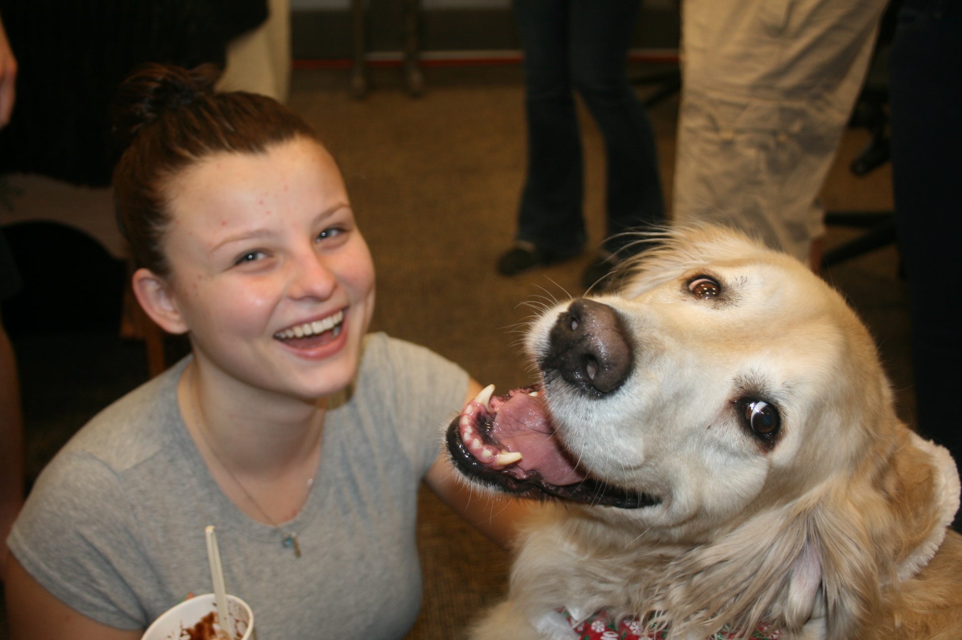 girl with dog