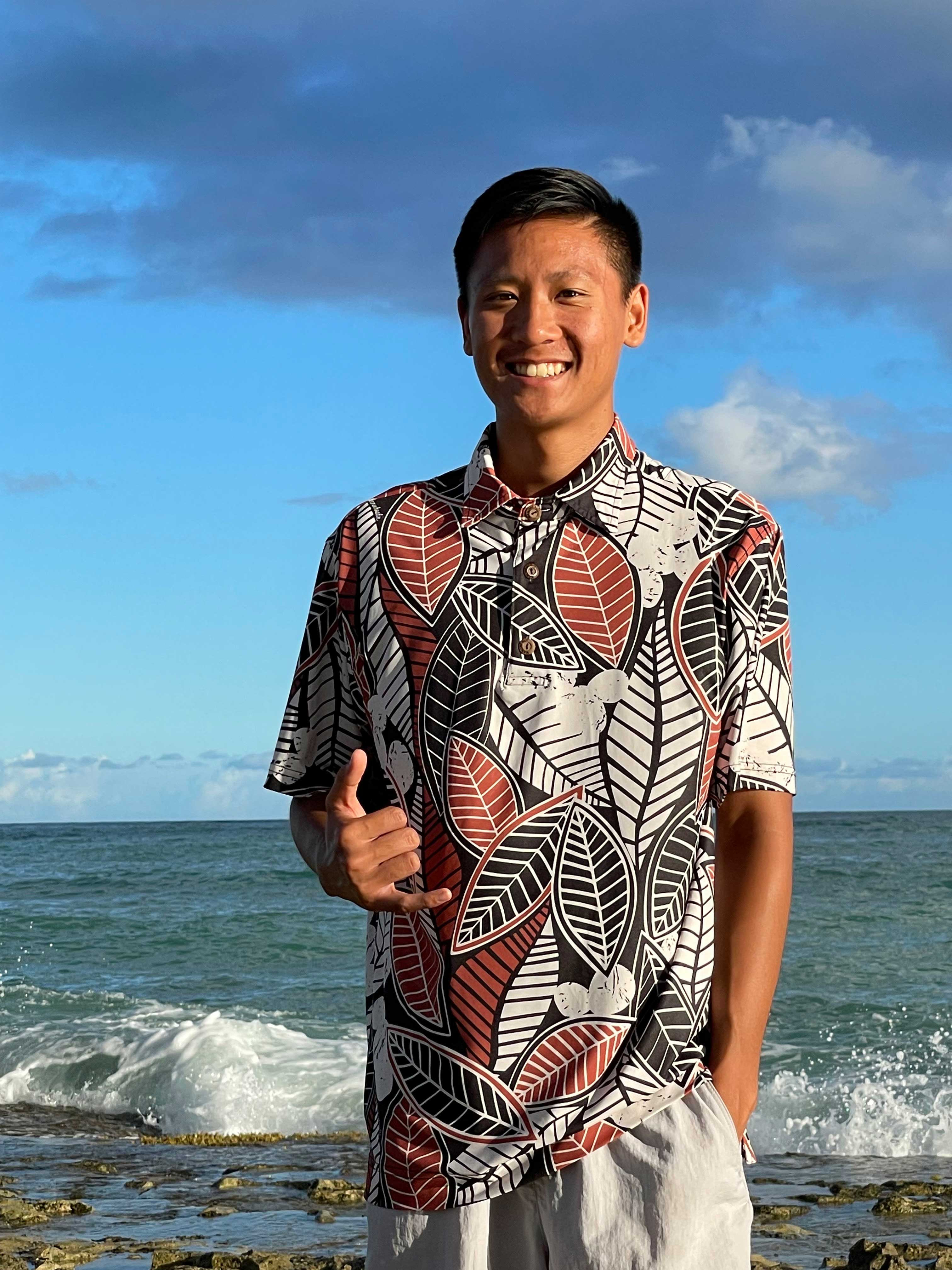 Portrait of student in front of ocean