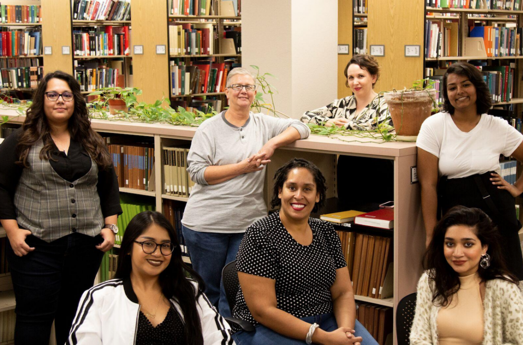 The Community-Driven Archives team poses for a group photo in the Music Library