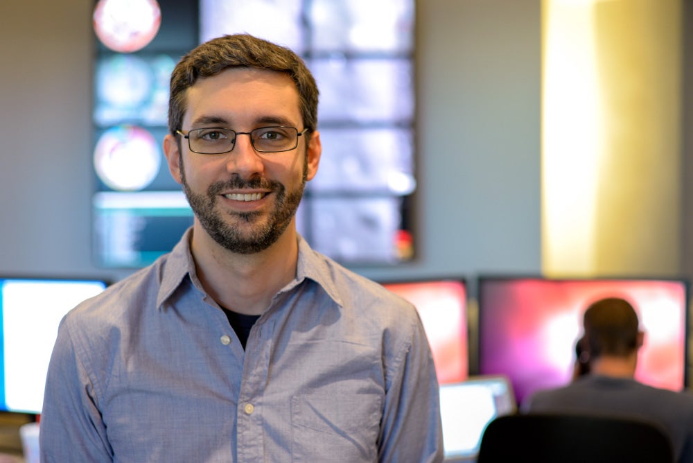 A photograph of Craig Hardgrove, the principal investigator on the CubeSat mission