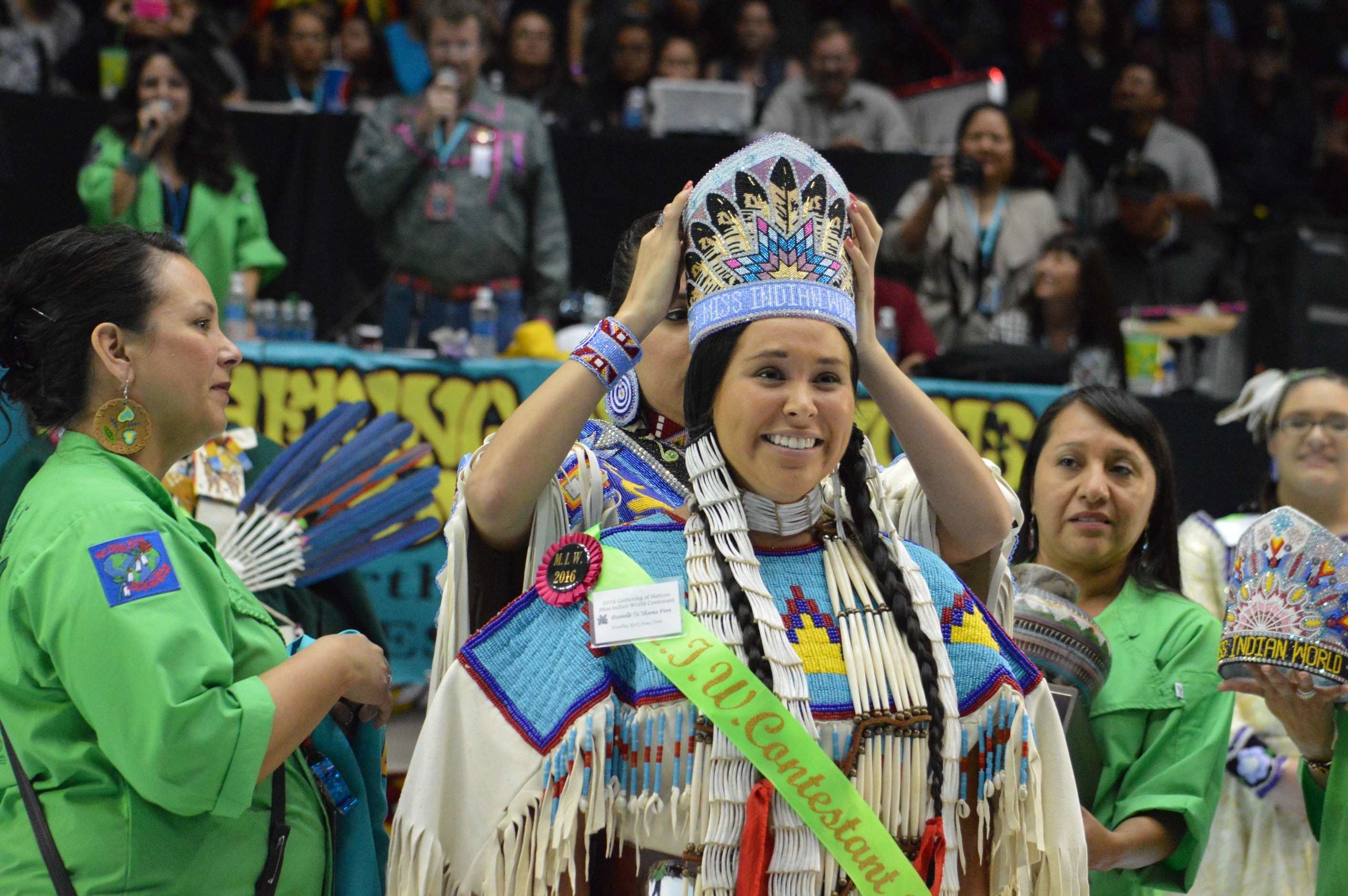 ASU law student Danielle Ta’Sheena Finn is crowned Miss Indian World 2016