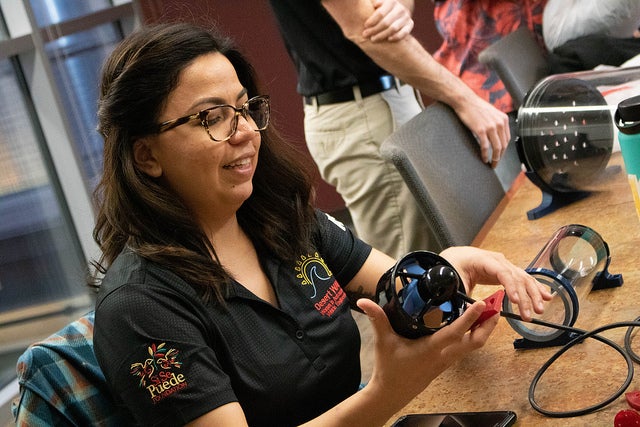 ASU Polytechnic student works with a rotor