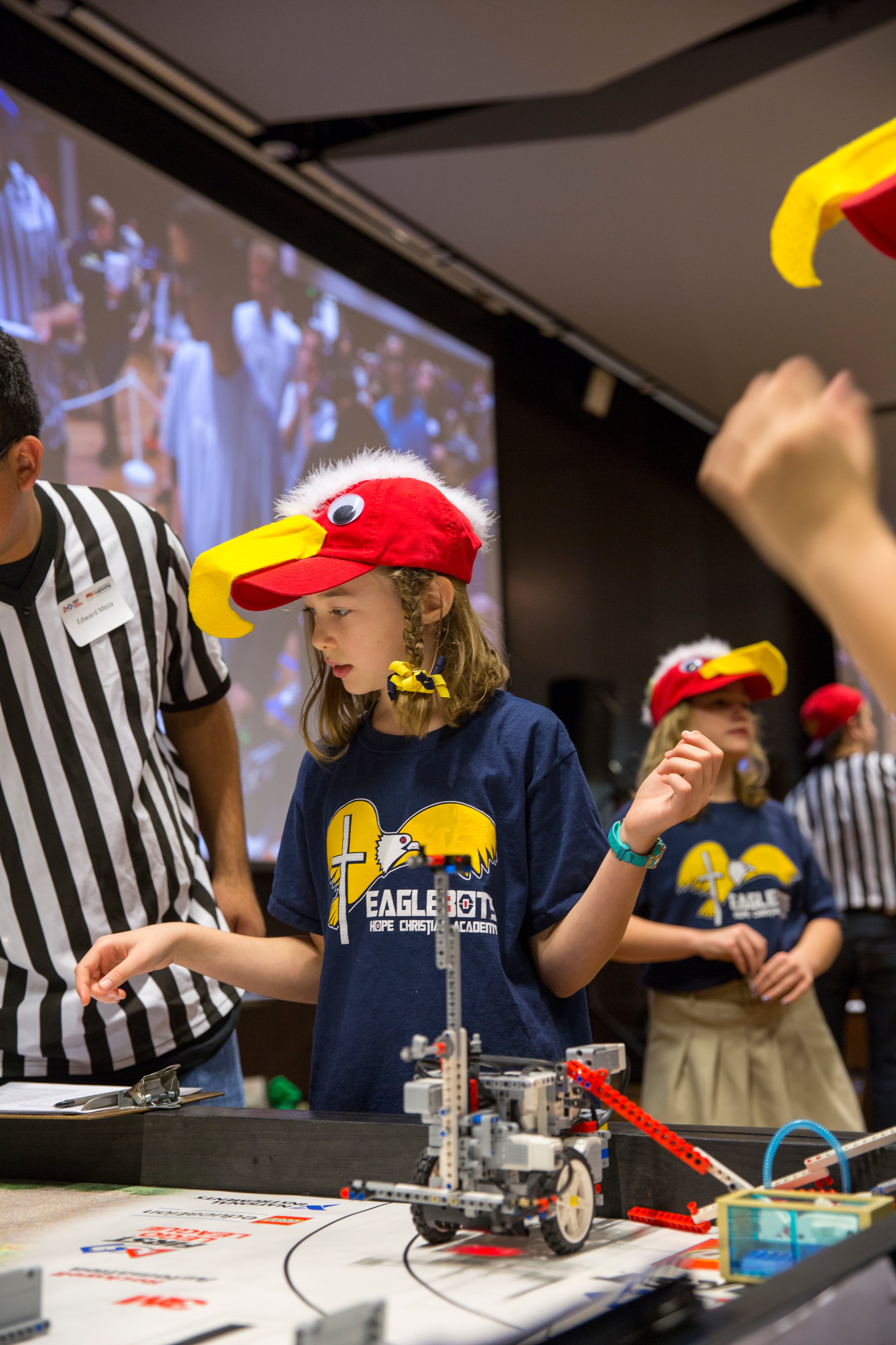 kids prepping robot 