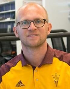 Man in glasses and ASU shirt