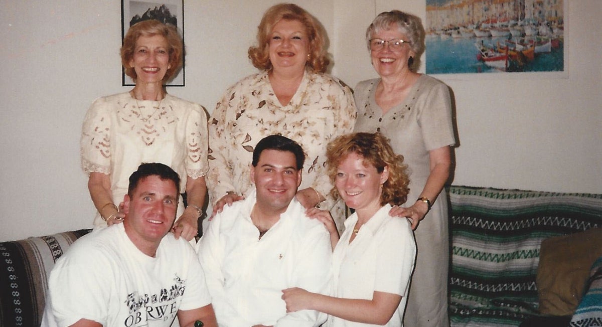 Hank Fradella (center) and Marie Griffin with the mothers 