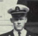 George L. Carver poses for his Naval ROTC graduating class picture at the University of Texas at Austin. He is wearing a uniform and sailor's hat. The photo is black and white. 