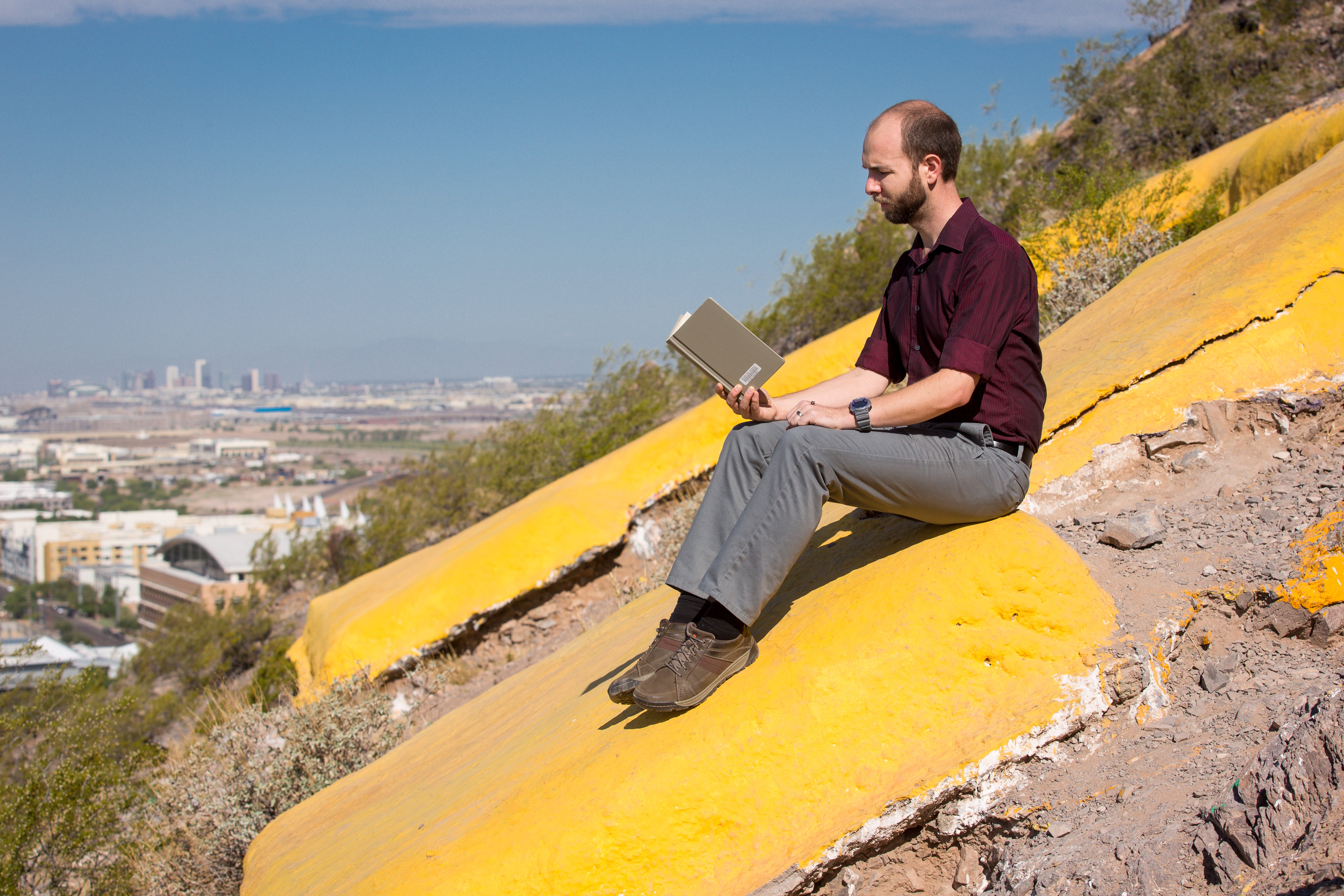 Kent Linthicum reads on "A" Mountain