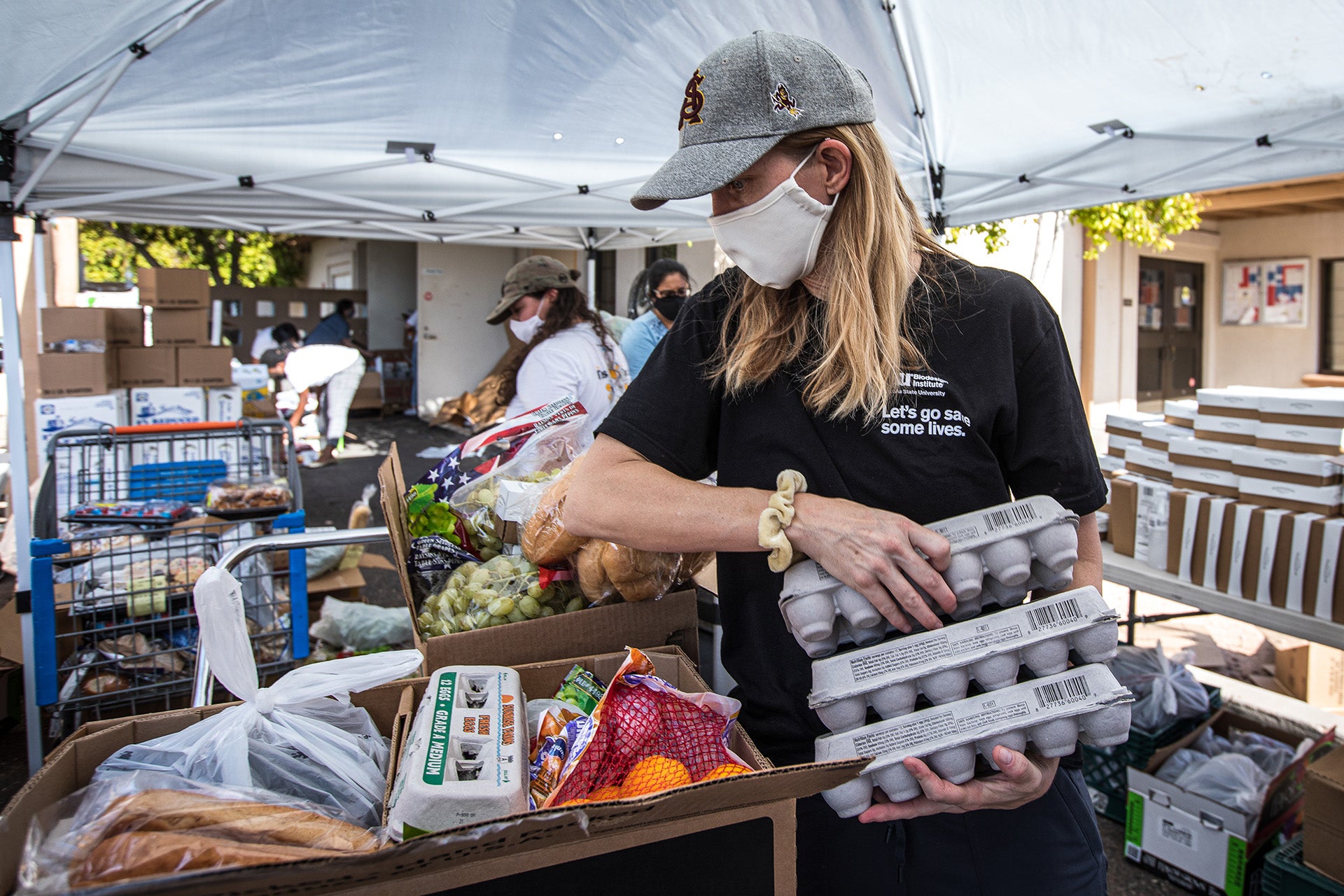 Megan Jehn at a Guadalupe food drive in August 2020