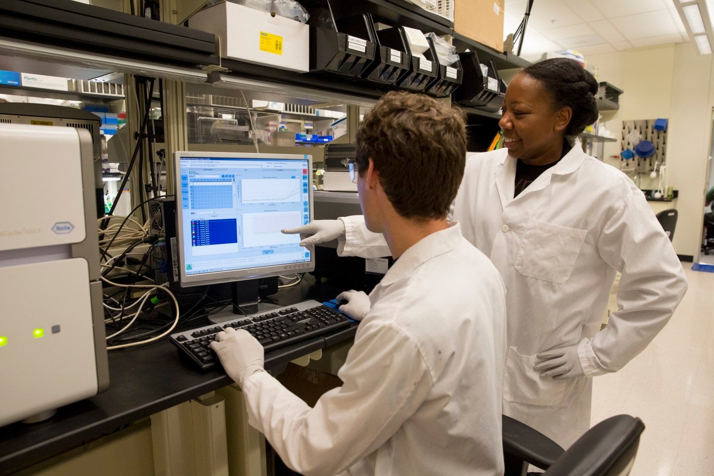 two people working in lab