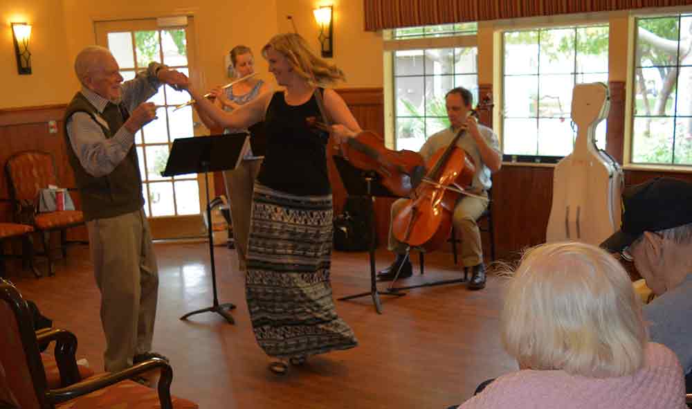 people dancing to music