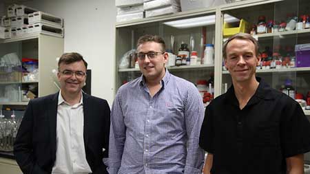 Christopher Hulme, graduate assistant Chris Foley and Travis Dunckley.