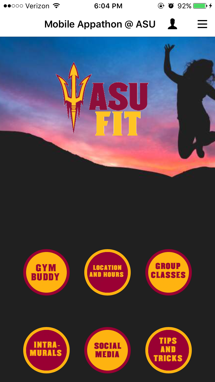 screenshot of ASUFit app