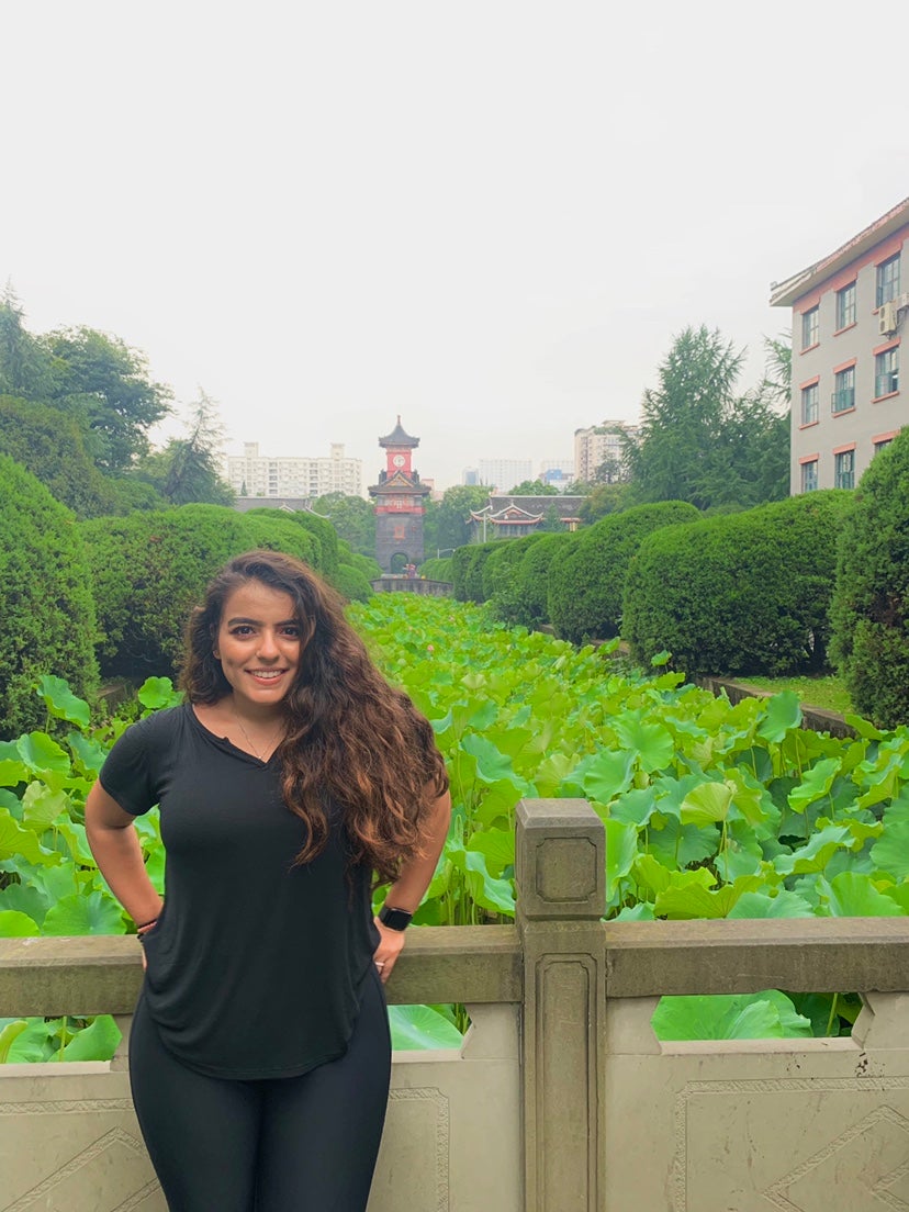 Jasmine Dahdal poses in Chengdu, China