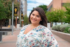 woman posing on Downtown Phoenix campus