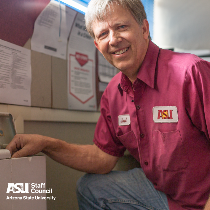 A carpenter for ASU’s Tempe campus, Joel Hansen comes back to work after the Staff Helping Staff Fund eased his recovery from a torn ACL.