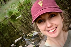 selfie of woman in an ASU cap