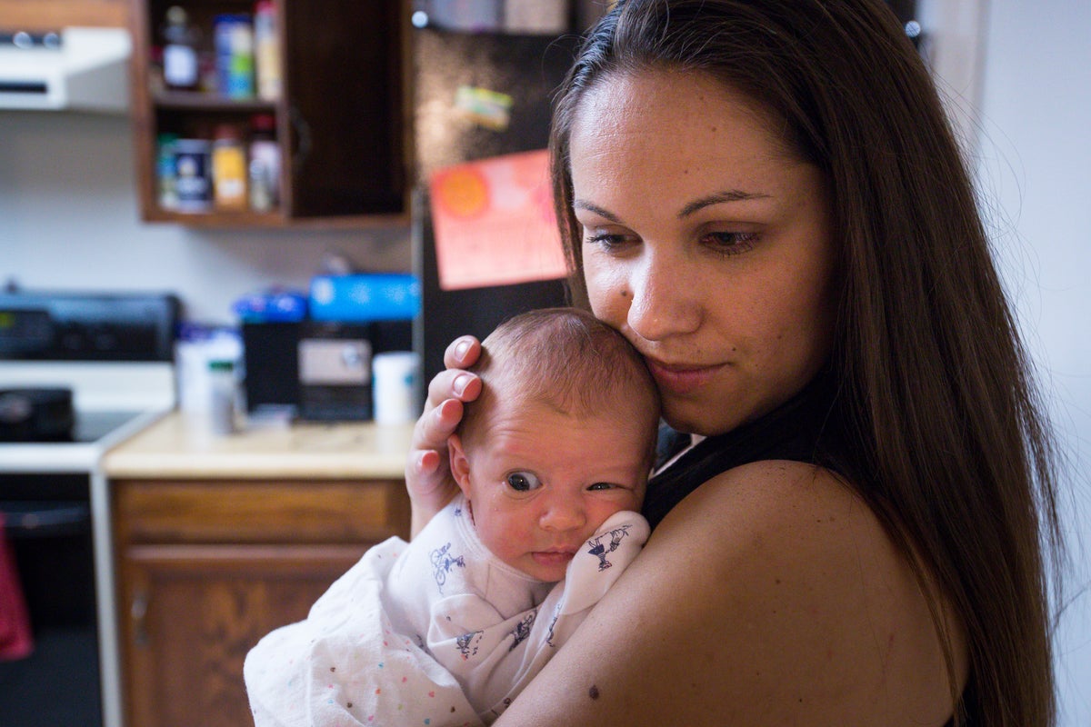 Woman holding baby