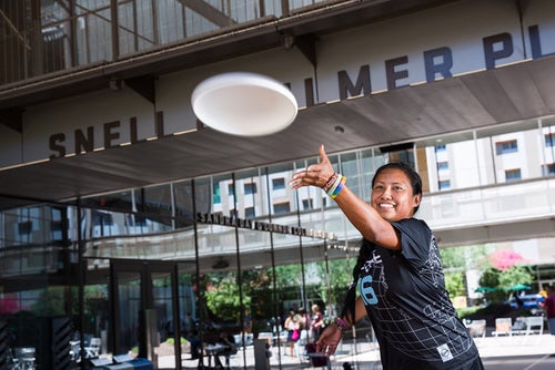  tossing the frisbee