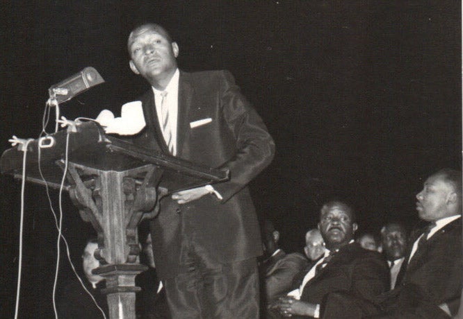 Man at a podium