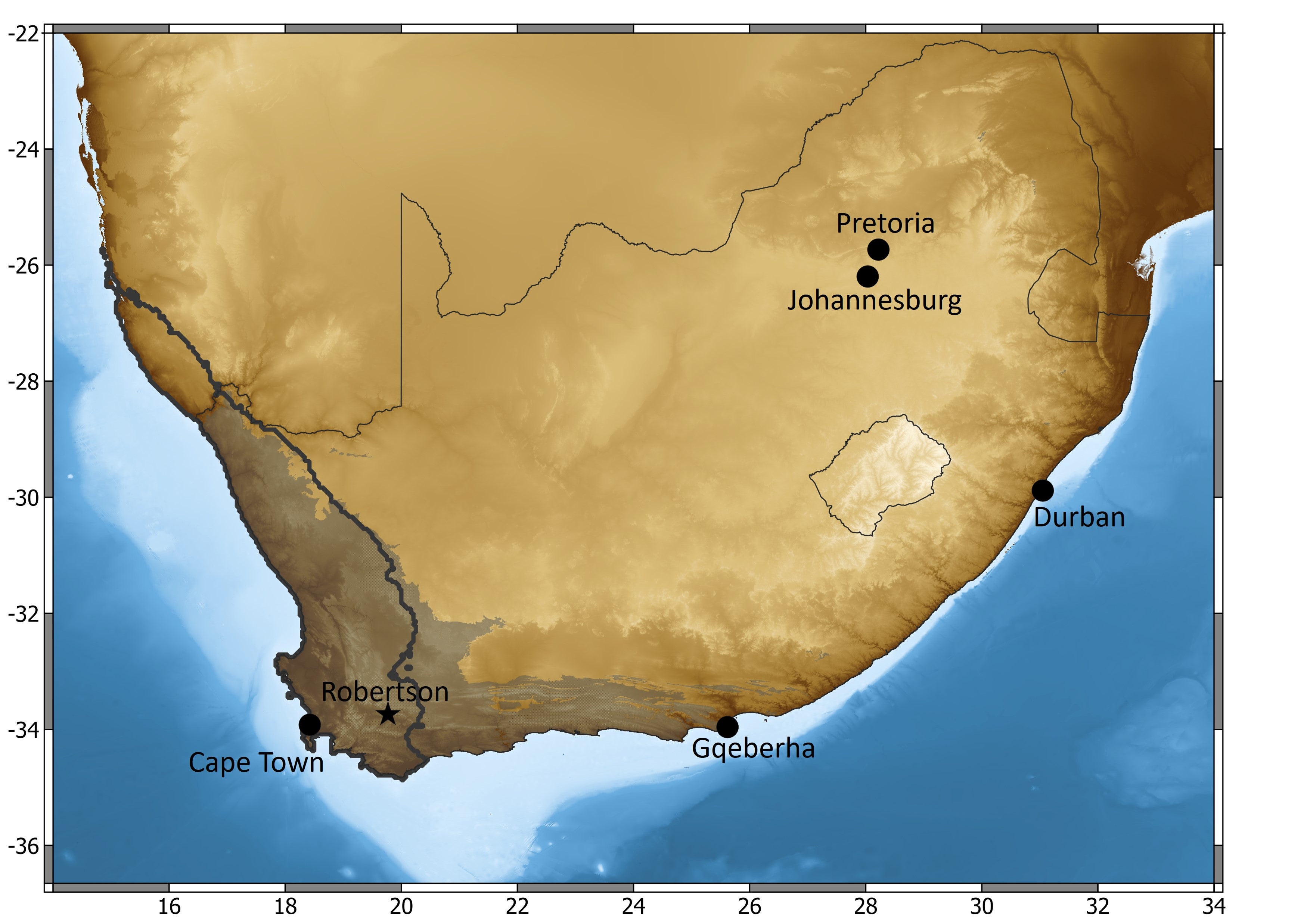 Map of South Africa 