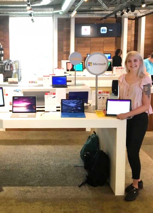 Mary Byron, an electrical engineering alumna, works as a Microsoft Ambassador.