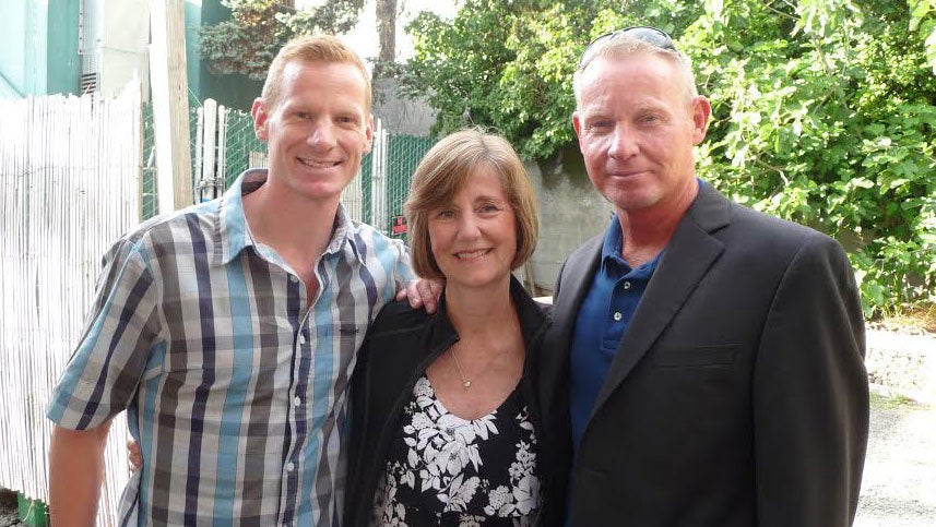 Pat Tillman Veterans Center assistant director of outreach Matt Schmidt with his parents