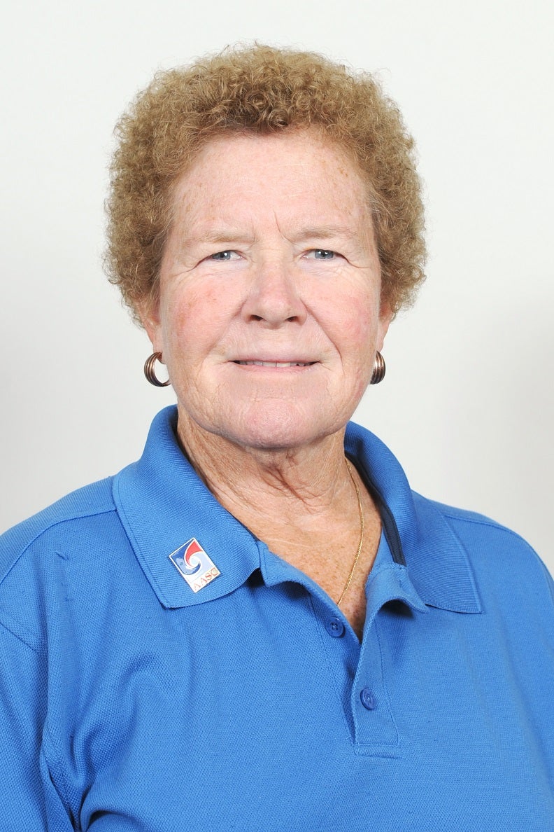 Woman in blue shirt