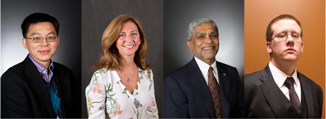 The research team includes professors (from left to right) Junshan Zhang, Anna Scaglione, Vijay Vittal and Kory Hedman.