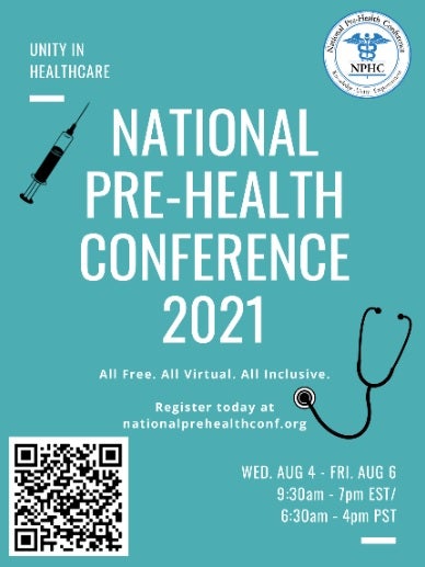 flyer advertising National Pre-Health Conference 2021