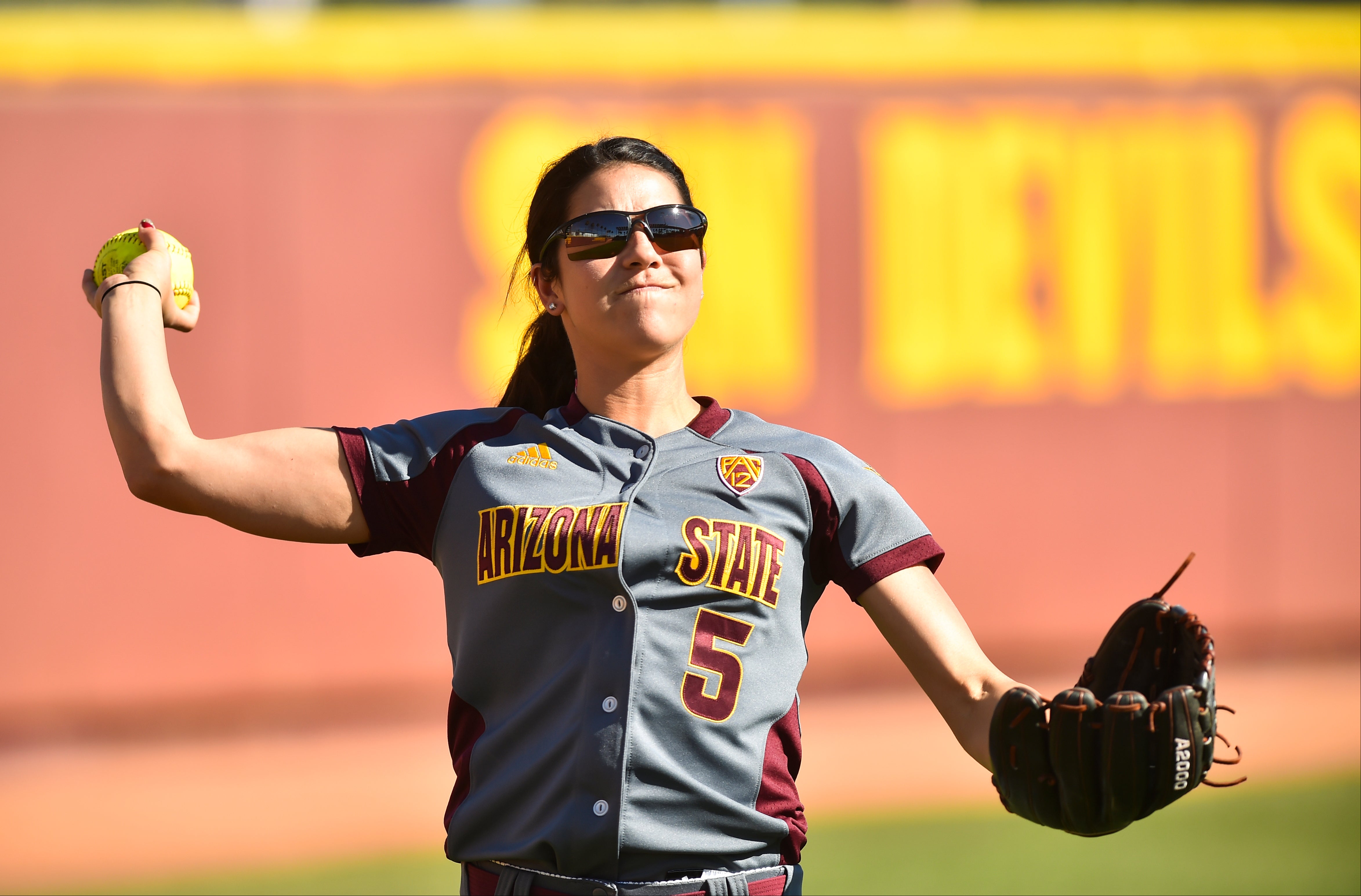 woman playing softball