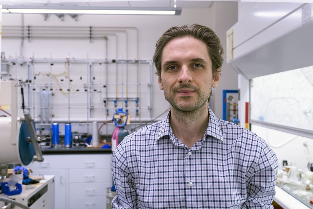 ASU Associate Professor Ryan Trovitch in a lab setting.