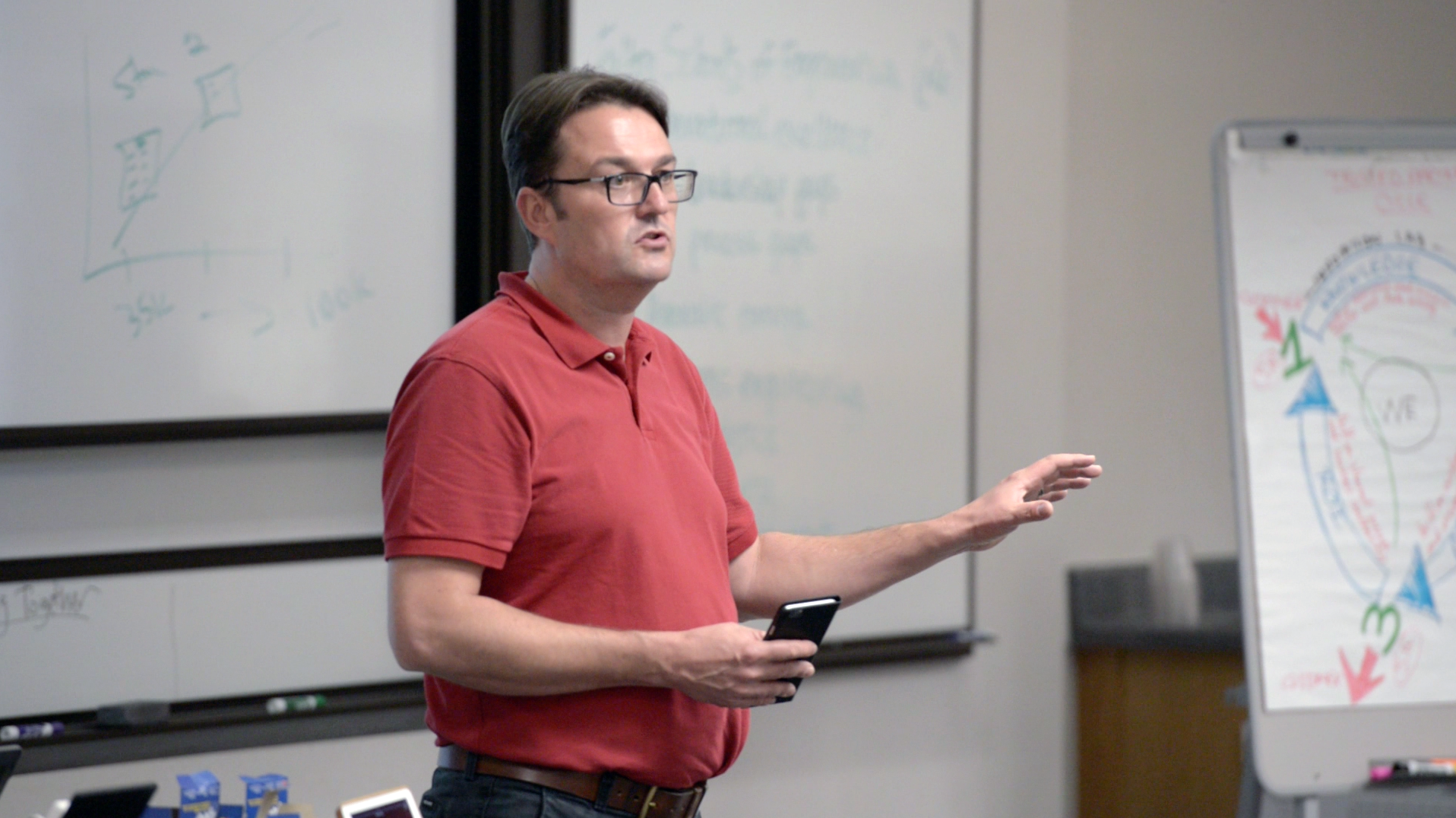 An image of David Forster instructing a class