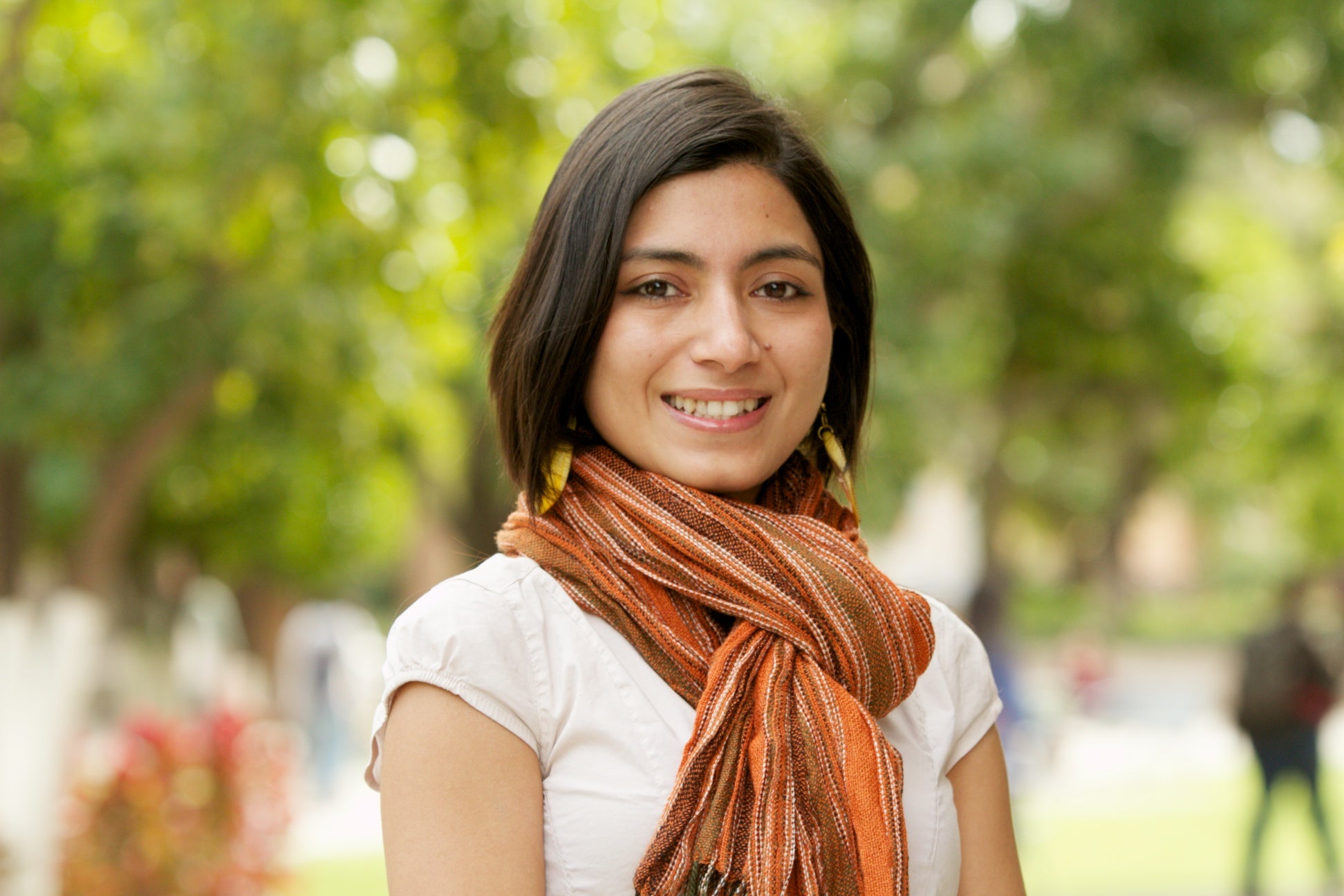 Woman wearing a scarf