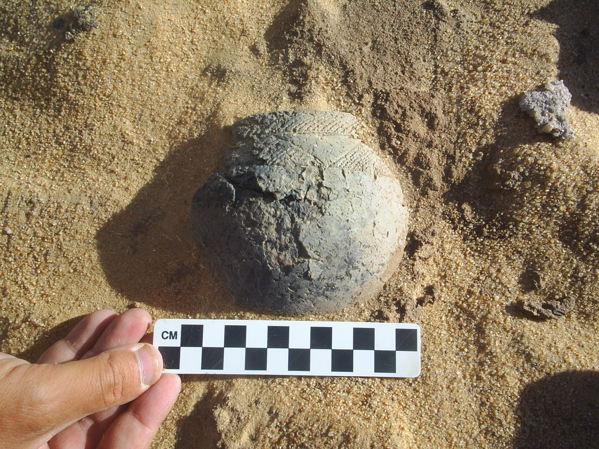 Small pot at Gobero dig, Niger, Africa