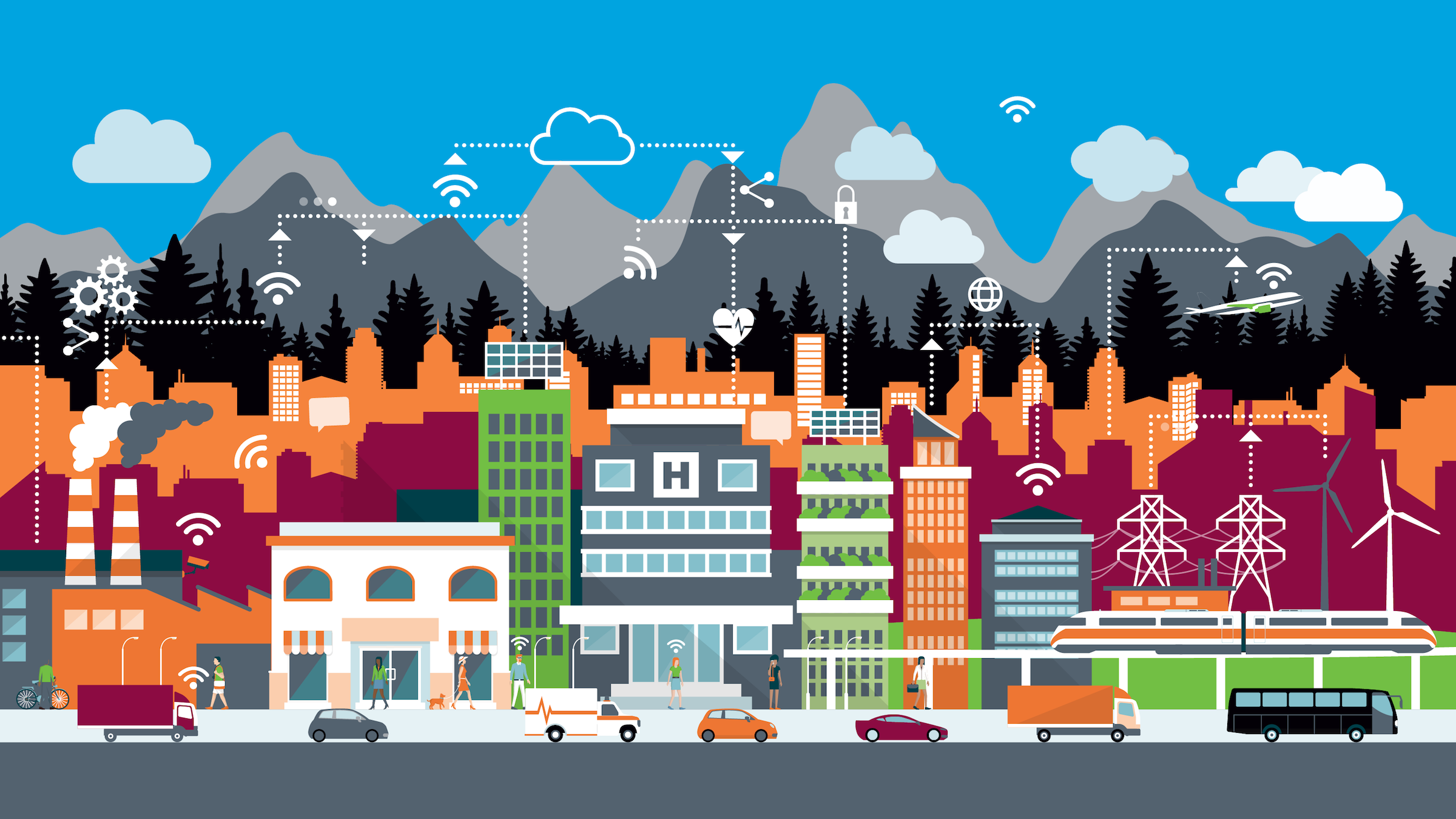 Smart Cities Graphic Schematic